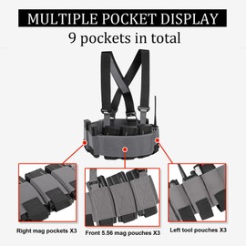 CASONMMAX Low-Vis Tactical Chest Fixation Device,Lightweight Elastic Rig Cummerbund Combat Gears. (Wolf Grey)