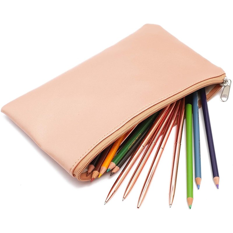 Juvale Rose Gold Pouch for Pens, Makeup, Accessories (2 Pack)