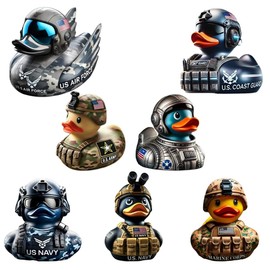 FACIOWN Veteran Tribute Resin Ducks,Military Themed Collectibles Honoring Army, Navy, Air Force, Marines, Coast Guard,Perfect for Veterans Day Gifts, Jeep Ducking,Patriotic Decor (Marine Corps)