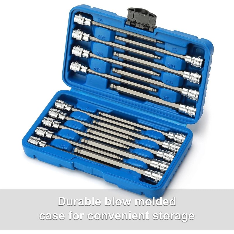 Focus tool 3/8"Drive Extra Long Ball-End Hex Bit Socket Set,