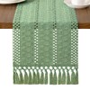 MLMW Boho Sage Green Table Runner 60 inches Short Coffee