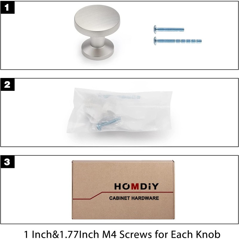 homdiy 10 Pack Brushed Nickel Cabinet Knobs Silver Dresser Drawer