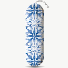 Navy Blue Plastic Bag Holder, Reusable Grocery Bags Holder, Wall Mount Trash Bags Dispenser for Home Kitchen Cabinet, Pantry Organization, Kitchen Pattern Garbage Bag 66