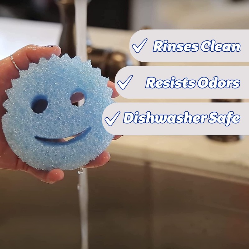 Scrub Daddy Colour Smiley Sponge, Cleaning Sponges, Texture Change, Scratch-Free