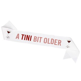 BOXOB A Tini Bit Older Birthday Sash, Espresso Martini Birthday Party Decorations Glitter Sash with Safety Pin for Women Girls Martini Themed Bar Coffee Bean Cocktail Party Supplies