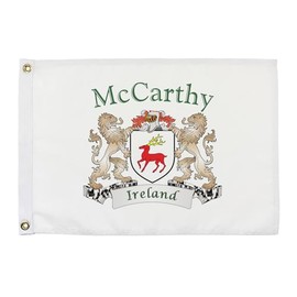 McCarthy Irish Coat of Arms Small White Flag - 12"x18" inches