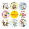 500 Pcs Round Cartoon Birthday Wishes Stickers for Kids &