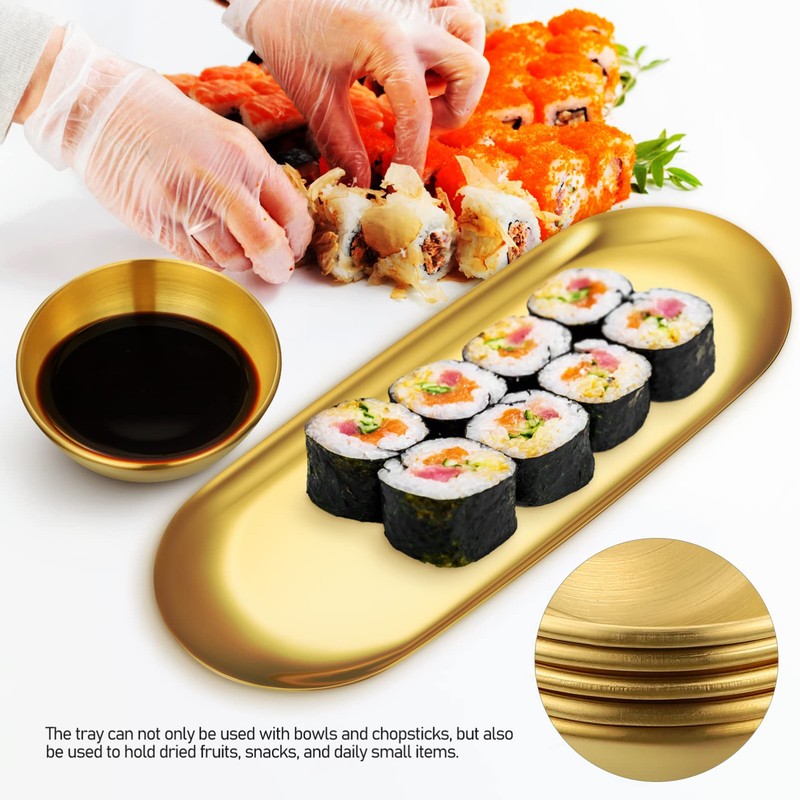 Golden Stainless Steel Sauce Dip Bowls Set of 6 with