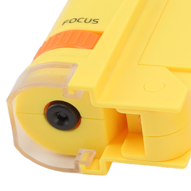 Handheld Microscope Yellow Comfortable Square Handle LED Light Pocket Microscope