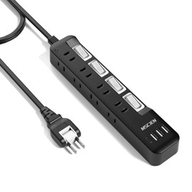 Mscien M Sign Power Strip with USB 8 AC Outlets 1 USB C 3 x USB Extension Cord 5m Lightning Guard Octopus Outlet Tap Branch Oa Tap with Switch Wall Hanging Calluses Table Multi Tap Swing Plug Black