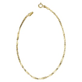 Kooljewelry 10k Yellow Gold Flat Twisted Love Link Anklet (1.8 mm, 10 inch), 10 inches, Metal