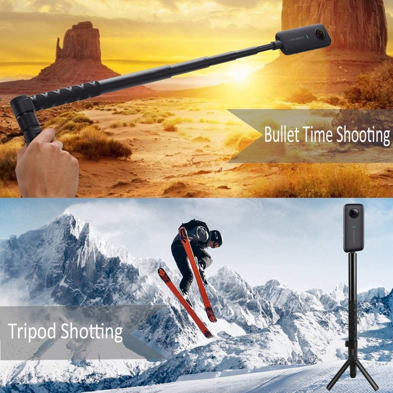 Selfie Stick Invisible Bullet Time Handle Kit with Foldable Tripod