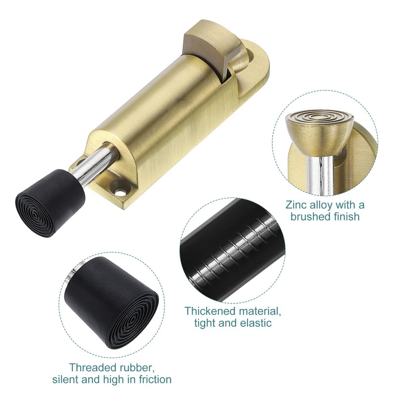 sourcing map 2 Pack Kickdown Door Stop, Spring Loaded Telescopic