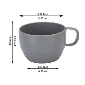 ReaNea Coffee Mugs Set of 6, Coffee Cups 12oz, Durable Light Weight Plastic Mugs for Home, Outdoor, Picnic, Camping, Idea Birthday Gift