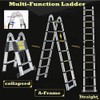 Telescoping Extension Ladder 5M(2.5+2.5m)/16.5 ft Aluminum Extension Telescopic Ladder Multi-Purpose