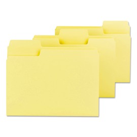 Smead 11984 SuperTab Colored File Folders 1/3 Cut Letter Yellow 100/Box