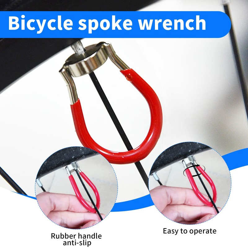 CVASNF 9 Piece Bicycle Spoke Wrench, Size 10-15 Universal Spoke