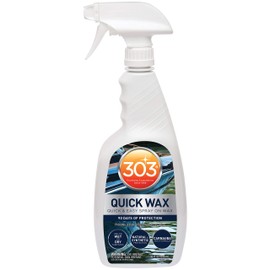 303 Marine Quick Wax - Quick And Easy Spray On Wax - 90 Days Of Protection - Provides a Slick, Protective, Glossy Shine - Use On Wet Or Dry Surfaces - Carnauba Wax, 32 fl. oz. (30213)