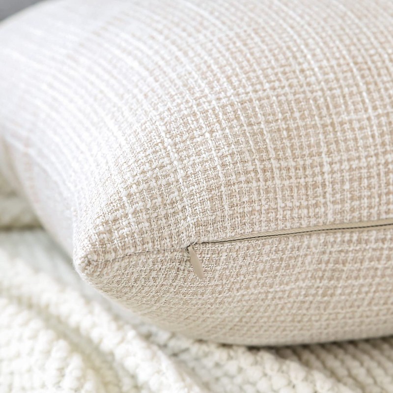 Artscope Cushion Covers Set of 2 Linen Decorative Square Pillowcases