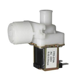 Plastic 3/4" Water Inlet Feed Solenoid Valve AC 220V Normally Closed 0.02 to 0.8mpa Right Angle Thread for Washing Machine