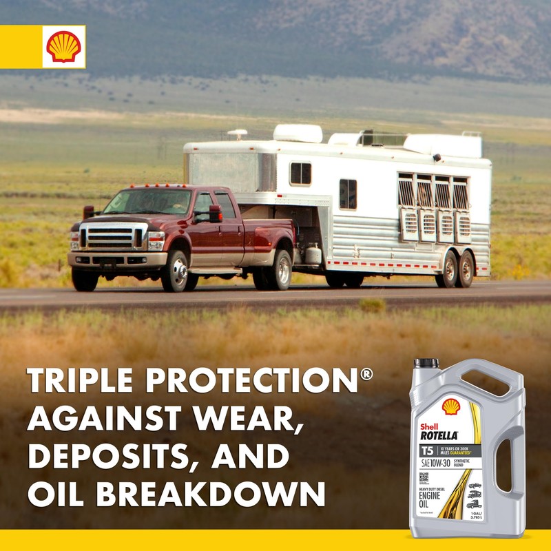 Shell Rotella T5 10W-30 Diesel Engine Oil, 1 Gallon (Case