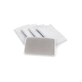 The Rag Company - Jersey Bug Scrubber Pads - Pearl Weave, Easily and Safely Trap Bug Splatter in Sponge, Safe on All Finishes, 4in x 6in, Ice Grey (5-Pack)