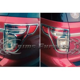 Trims Express 2011-2015 Ford Explorer Tail Light Taillight Chrome Guards Covers Bezel - 2Pcs
