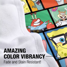 LOGOVISION Spongebob Blanket, 60" x 80" Spongebob Tile Pattern Fleece Blanket