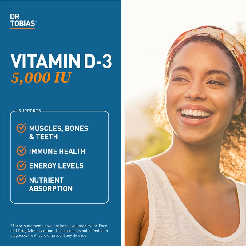 Dr. Tobias Vitamin D3 5000 IU, Essential for Healthy Bones,