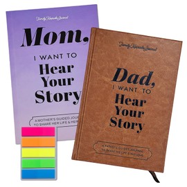 Anmahe 2 Pcs Mum Story Journal Mother I Want to Hear Your Story I Want to Have Your Story Mum Mom Journal Convenient and Durable Notepads and Labels Meaningful Gifts (Purple/Brown)