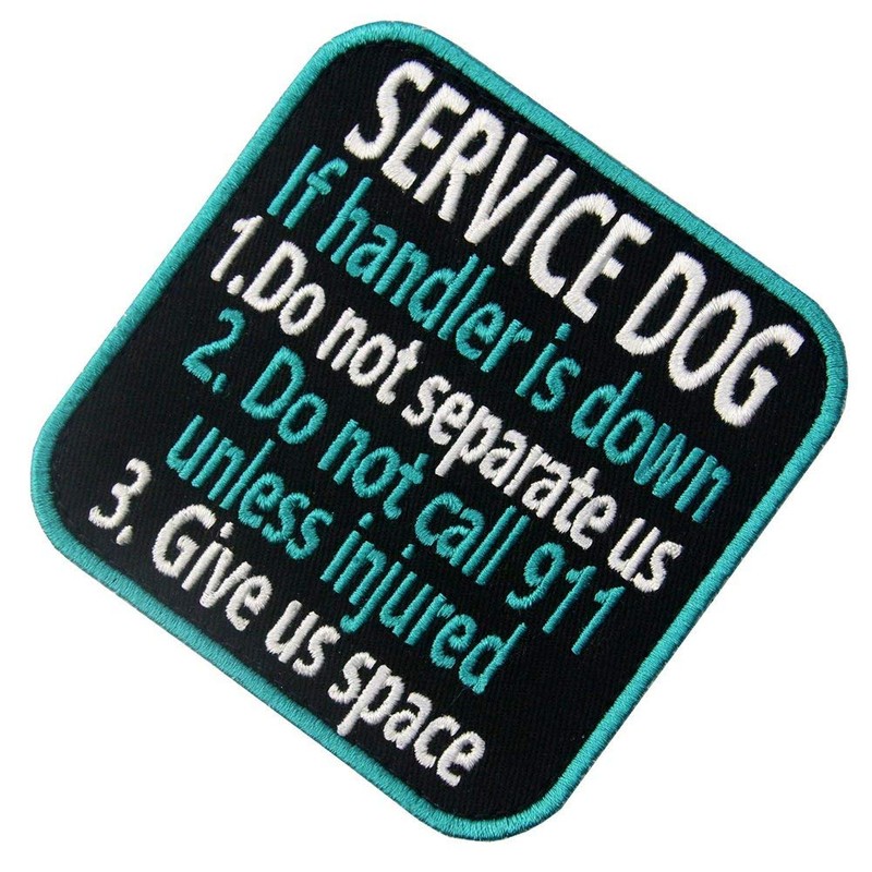 Service Dog If Handler is Down Vests/Harnesses Emblem Embroidered Fastener