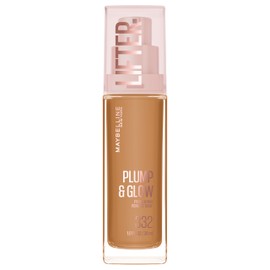 Maybelline Lifter Plump & Glow Foundation, Liquid Foundation with 2% Niacinamide + Hyaluronic Acid, Plumping and Brightening Face Makeup, 332, 1 Count