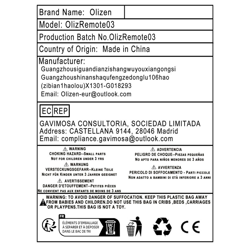 Replacement Remote Control Compatible with Dyson Fan AM09 966538-01 966538-04