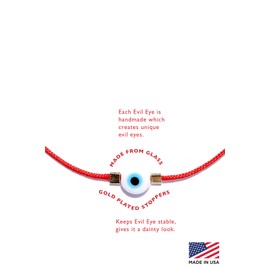 NAZ COLLECTION - Handmade Evil Eye Bracelet Red String White Kabbalah Protection Hamsa Adjustable Mexican Bracelet Mal De Ojo Luck Amulet for Women Men Family Friends (Red white)