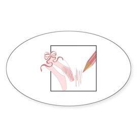 CafePress Ballet Shoes Sticker Oval Car Bumper Sticker