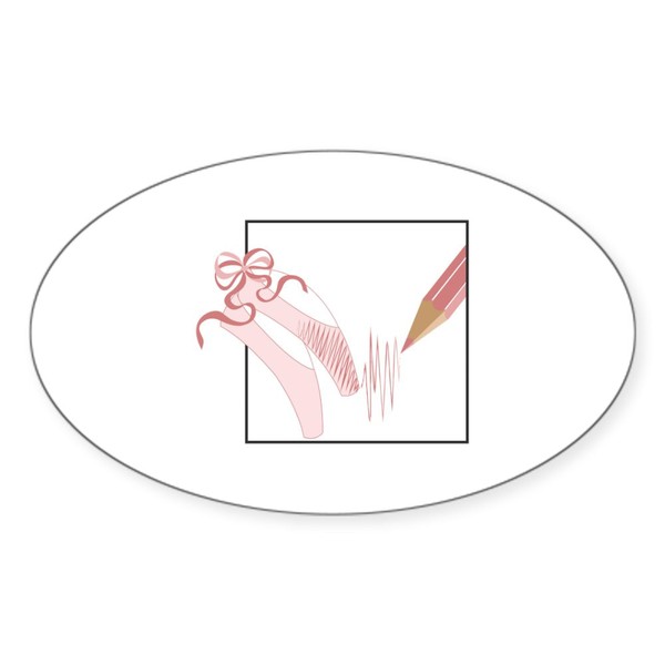 CafePress Ballet Shoes Sticker Oval Car Bumper Sticker