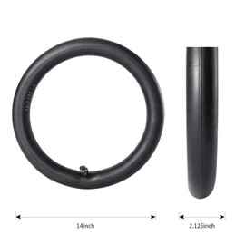 Heavy-Duty 14 x 2.125 Inner Tube 14 Inch Electric Bike Tubes with Angled Valve Stem for Replacement Electric Scooters and E-Bike Tire Tube 2 Packs