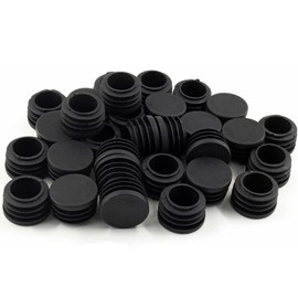 Uenhoy 30 Pcs 1-1/4" Round Plastic Plugs Insert Black End Caps Tubing End Caps for Round Tubes, Chair Legs