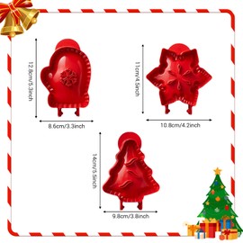 Viilich Mini Hand Pie Molds, Snowflake, Gloves and Christmas Tree Shapes 3-Piece, Fall Hand Pie Dough Presser Pocket Pie Molds,Party Potluck Hand Pie Molds, Christmas Baking Supplies