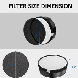 Nispira True HEPA H13 Air Filter Replacement Compatible with hOmeLabs Compact Air Purifier HME020248N 3 Stage Filtration with Night Light Office Bedroom, 3 Units