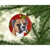 Caroline's Treasures SC9430-CO1 Boxer Red and Green Snowflakes Holiday Christmas