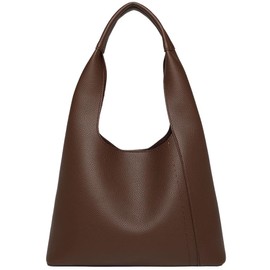 Slouchy Hobo Tote Bags for Women - Retro PU Leather Shoulder Handbag Purse Large Capacity 2pcs, Coffee