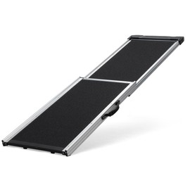 Foldable Aluminum Dog Ramp for Cars, Portable Pet Climbing Ladder with Nonslip Mat for Seniors, Small & Large Dogs