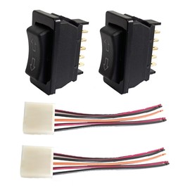 2 X 5 Pin Universal Car Power Window Switch UP/Down Control Lift Momentary Rocker Switch with Wiring Harness 12V 20A