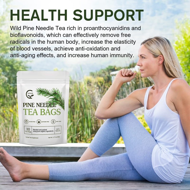 Organic Pine Needle Tea Bags - 100% Pure Natural Dried