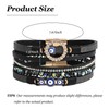 Evil Eye Bracelet for Women Multilayer Leather Wrap Bracelet Boho
