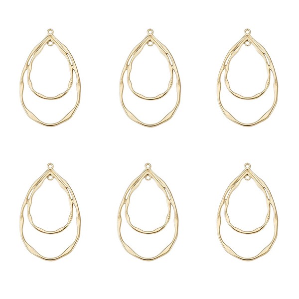 PandaHall 10pcs Light Gold Open Back Bezel Charms Epoxy Resin