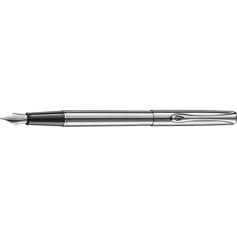 Diplomat Traveller Fine Steel Nib Fountain Pen - Stainless Steel