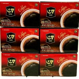 Trung Nguyen G7 G7 Pure Black Instant Vietnamese Coffee 15 Sachets x 2g (Pack of 6)~US SELLER