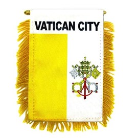 Vatican City Mini Flag 4"x6" Window Banner w/suction cup